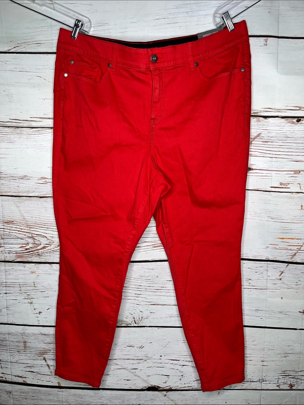 Torrid NWT Size 24 R Red Denim Super Soft High Rise Bombshell Skinny Jeans